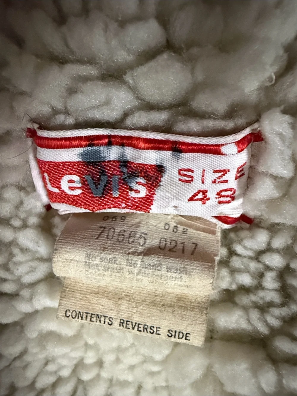 Vintage Levi's Dark Blue Mens Denim Sherpa-Trim Bomber Jacket